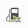 Biofuel logo icon. eco auto gas station. eco friendly industry, environment, sustainable and alternative energy symbol