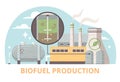 Biofuel Production Flat Vector Illustration