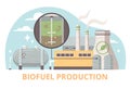 Biofuel Production Flat Vector Illustration Royalty Free Stock Photo