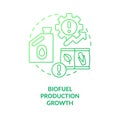 Biofuel production growth green gradient concept icon
