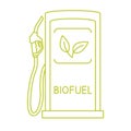 Biofuel refuel station. Gas, diesel or petrol equipment. Eco auto gas station refueling gun