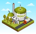 Biogas Factory Isometric Object Royalty Free Stock Photo