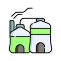 Biogas Icon Vector Illustration. Flat Outline Cartoon. Sustainable Energy Icon Concept Isolated Premium Vector