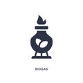 biogas icon on white background. Simple element illustration from ecology concept