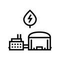 biogas plant biomass line icon vector illustration