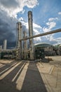 Biogas plant with dramatic sky