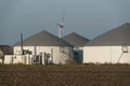 Biogas plant with grey roof Royalty Free Stock Photo