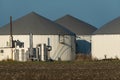 Biogas plant with grey roof Royalty Free Stock Photo