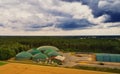 Biogas plant with silage piles and digesters for the production of methane