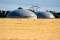 Biogas plant in a wheat field