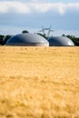 Biogas plant in a wheat field