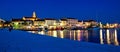 Biograd na moru evening waterfront panorama Royalty Free Stock Photo