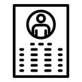 Biography report icon, outline style