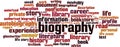 Biography word cloud Royalty Free Stock Photo