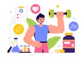 Biohack Vector Illustration Featuring Technological Processes of Biohacking and Online Health Information Hacking in a Flat Style