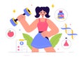 Biohack Vector Illustration Featuring Technological Processes of Biohacking and Online Health Information Hacking in a Flat Style