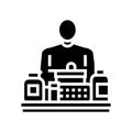 biohacker desk supplements glyph icon vector illustration Royalty Free Stock Photo