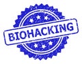 BIOHACKING Blue Rosette Watermark with Distress Style