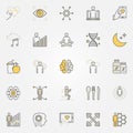 Biohacking colorful vector icons set