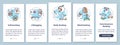 Biohacking elements onboarding mobile app page screen with concepts Royalty Free Stock Photo