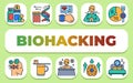 Biohacking text concept. Shablon for presentation and Infographics. Royalty Free Stock Photo