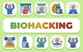 Biohacking text concept. Shablon for presentation and Infographics. Royalty Free Stock Photo