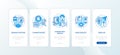 Biohacking tips onboarding mobile app page screen with concepts
