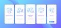 Biohacking tips onboarding mobile app page screen with concepts