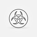 Biohazard Biological Pollution outline vector round icon