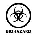 The Biohazard or biological threat alert icon. Warning sign of virus. Danger Coronavirus Bio hazard symbol. Vector Royalty Free Stock Photo