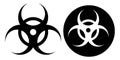 Biohazard or biological threat alert icon. Warning sign of virus. Danger Coronavirus Bio hazard symbol. Vector Royalty Free Stock Photo