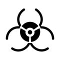 Biohazard black glyph icon