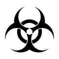 Biohazard Black Silhuette Sign Isolated On White Background