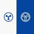 Biohazard, Chemist, Science Line and Glyph Solid icon Blue banner Line and Glyph Solid icon Blue banner Royalty Free Stock Photo