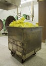 Biohazard conteiner yellow garbage Royalty Free Stock Photo