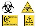 Biohazard Cytotoxic and Chemotherapy symbols Royalty Free Stock Photo