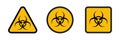 Biohazard danger vector isolated icons. Hazard sign or symbol. Attention signs biohazard Royalty Free Stock Photo