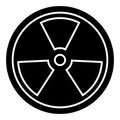 Biohazard - dangerous radiation icon, vector illustration, black sign on isolated background