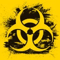 Biohazard dangerous sign on grunge background. Vector illustration