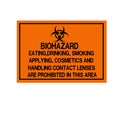 Biohazard Eating, Drinking,Smoking In This Area, Vector Illustration, Isolate On White Background, Label ,Icon