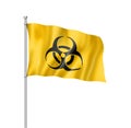 Biohazard flag isolated on white