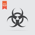 Biohazard icon in flat style isolated on grey background Royalty Free Stock Photo