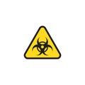 Biohazard icon, simple bio danger sign. Triangle warning concept in vector flat Royalty Free Stock Photo