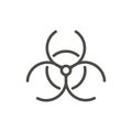 Biohazard icon vector. Line danger zone symbol isolated. Trendy flat outline ui sign design. Thin l