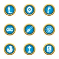 Biohazard icons set, flat style