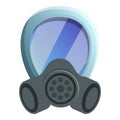 Biohazard mask icon, cartoon style