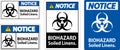 Biohazard Notice Label Biohazard Soiled Linens