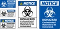 Biohazard Notice Label Biohazard Contaminated Materials To Be Incinerated