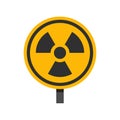 Biohazard radioactive icon flat isolated vector