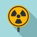 Biohazard radioactive icon, flat style